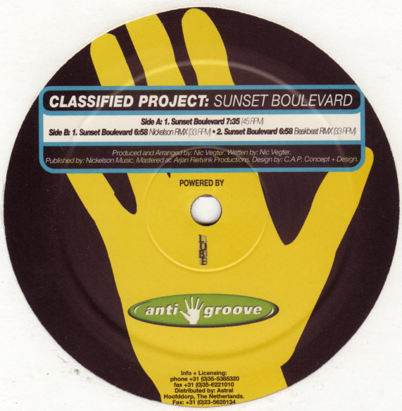 Classified Project - Sunset Boulevard | Anti-Groove Records (AG 011) - 3