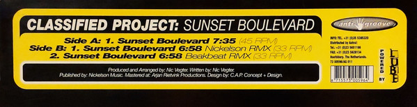 Classified Project - Sunset Boulevard | Anti-Groove Records (AG 011) - 4