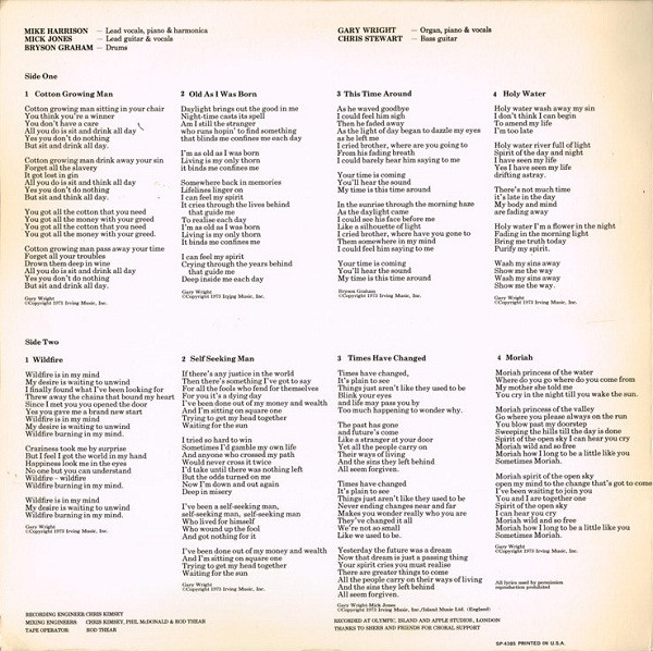 Spooky Tooth - You Broke My Heart So I Busted Your Jaw | A&M Records (SP-4385) - 4