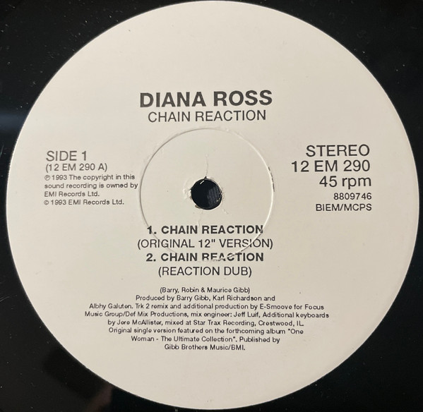 Diana Ross - Chain Reaction | EMI (12 EM 290)