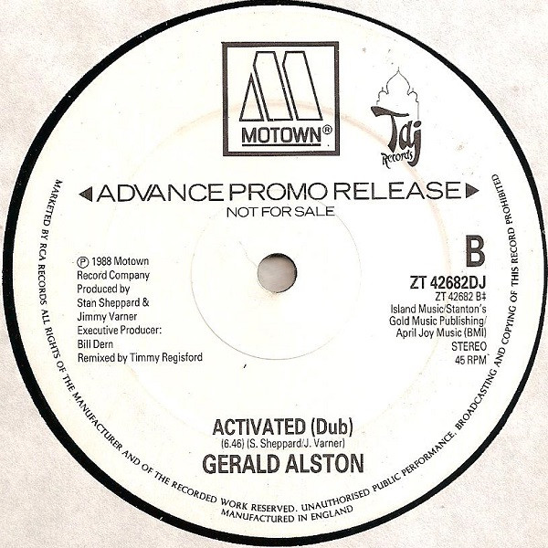 Gerald Alston - Activated | Motown (ZT 42682DJ) - 2