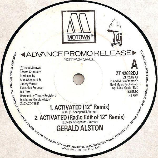 Gerald Alston - Activated | Motown (ZT 42682DJ) - main