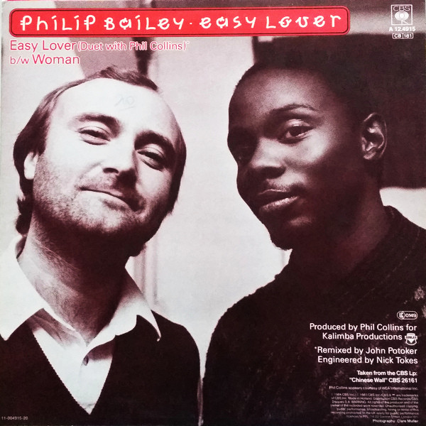 Philip Bailey Duet With Phil Collins / Philip Bailey - Easy Lover (Extended Dance Remix) b/w Woman | CBS (CBSA 12.4915) - 2