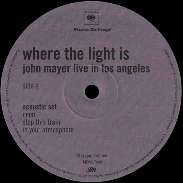 John Mayer - Where The Light Is: John Mayer Live In Los Angeles | Music On Vinyl (MOVLP444) - 4 John Mayer - Where The Light Is: John Mayer Live In Los Angeles | Music On Vinyl (MOVLP444) - 4