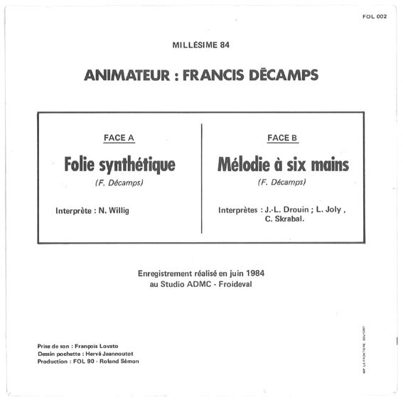 Atelier Orgue Et Synthétiseur F.O.L. / Francis Decamps - Folie Synthétique | Fédération Des Œuvres Laïques De Belfort (FOL 002) - 2