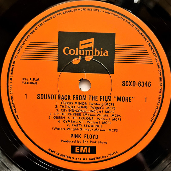 Pink Floyd - Soundtrack From The Film "More" | Columbia (SCXO 6346) - 3 Pink Floyd - Soundtrack From The Film "More" | Columbia (SCXO 6346) - 3