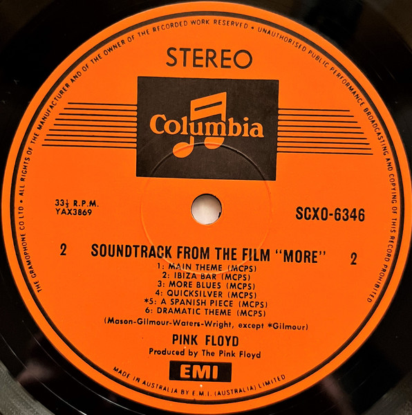 Pink Floyd - Soundtrack From The Film "More" | Columbia (SCXO 6346) - 4 Pink Floyd - Soundtrack From The Film "More" | Columbia (SCXO 6346) - 4