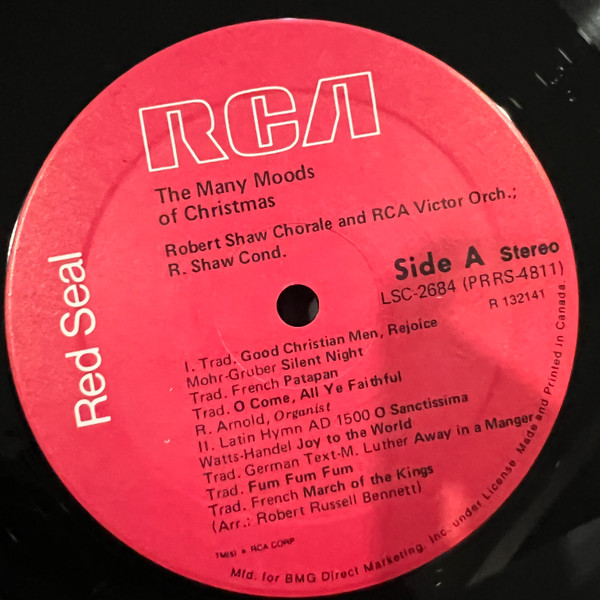 The Robert Shaw Chorale - The Many Moods Of Christmas | RCA Red Seal (LSC-2684) - 3