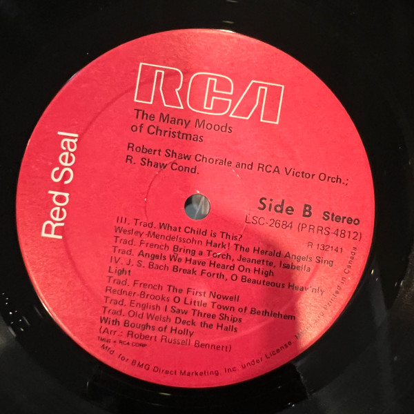 The Robert Shaw Chorale - The Many Moods Of Christmas | RCA Red Seal (LSC-2684) - 4