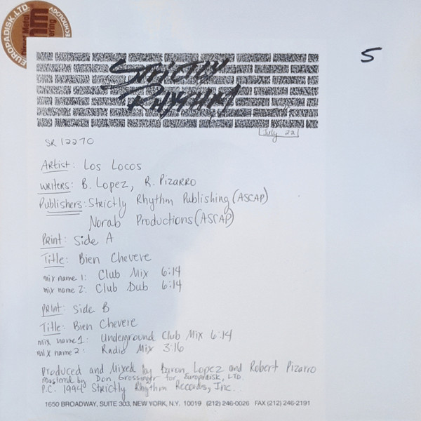 Los Locos - Bien Chevere | Strictly Rhythm (SR12270)