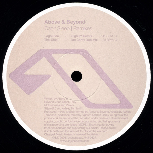 Above & Beyond - Can't Sleep (Remixes) | Anjunabeats (ANJ-062R) - 2 Above & Beyond - Can't Sleep (Remixes) | Anjunabeats (ANJ-062R) - 2