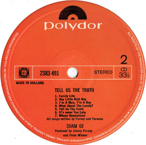 Sham 69 - Tell Us The Truth | Polydor (2383 491) - 4 Sham 69 - Tell Us The Truth | Polydor (2383 491) - 4
