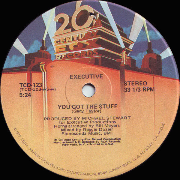 Executive - You Got The Stuff | 20th Century Fox Records (TCD-123)