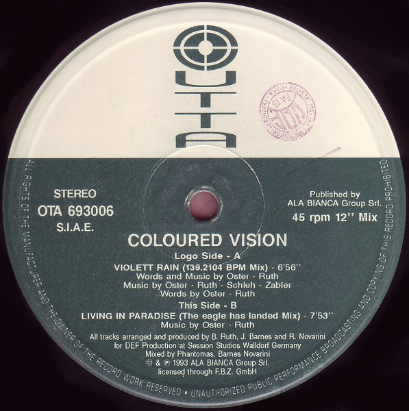 Coloured Vision - Violet Rain | Outta Records (OTA 693006)