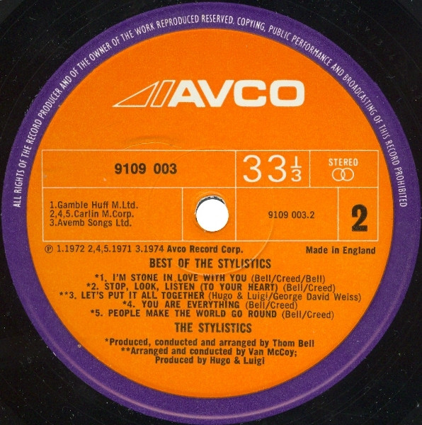 The Stylistics - The Best Of The Stylistics | Avco (9109 003) - 4