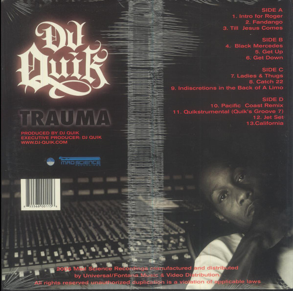 DJ Quik - Trauma Instrumentals | Mad Science Recordings (MAD15) - 2