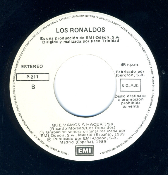 Los Ronaldos - Que Vamos A Hacer | EMI (P-211) - 4