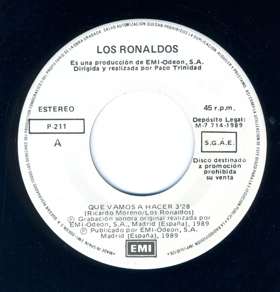 Los Ronaldos - Que Vamos A Hacer | EMI (P-211) - 3