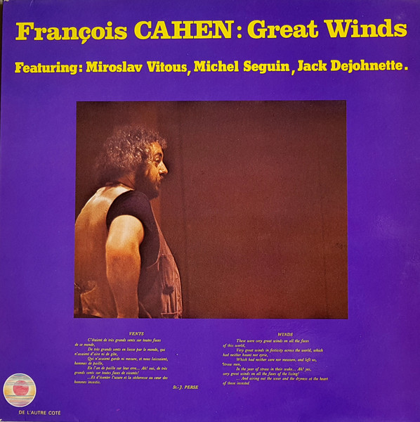 François Cahen - Great Winds | De L'Autre Côté (310 069) - main