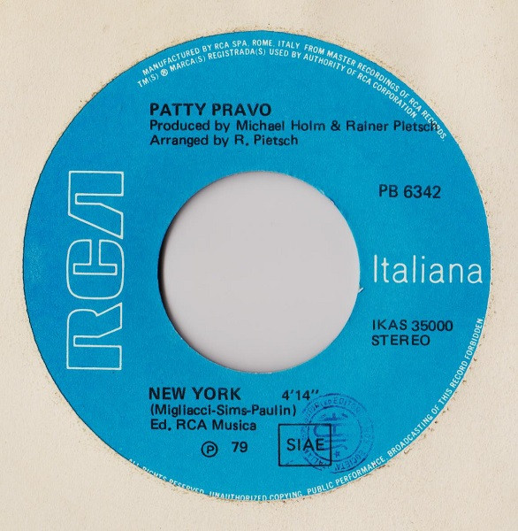 Patty Pravo - Autostop / New York | RCA (PB 6342) - 4
