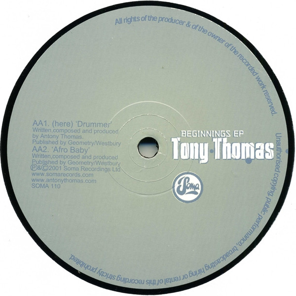 Tony Thomas - Beginnings EP | Soma Quality Recordings (SOMA 110) - 3