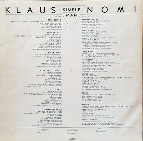 Klaus Nomi - Simple Man | RCA Victor (PL 37702) - 3