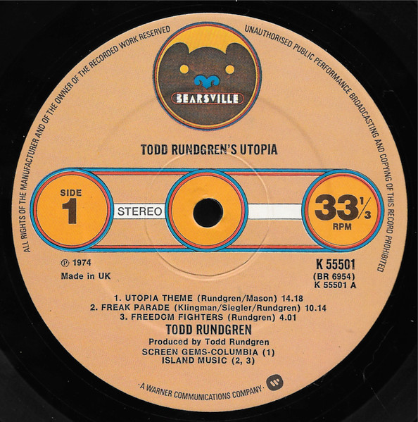 Utopia - Todd Rundgren's Utopia | Bearsville (K55501) - 3