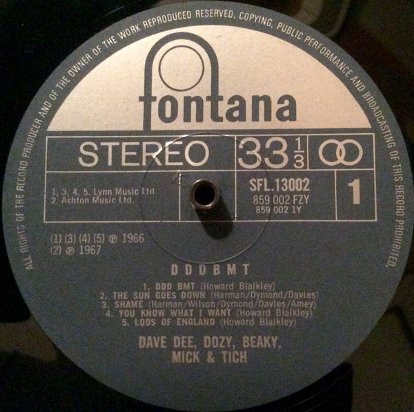 Dave Dee, Dozy, Beaky, Mick & Tich - D D D B M T | Fontana (SFL13002) - 3