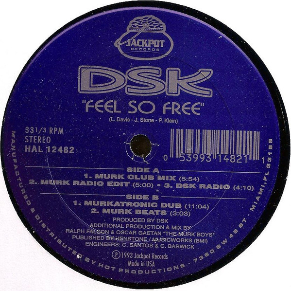 DSK - Feel So Free - Murk Mixes | Jack Pot Records (HAL 12482) - main