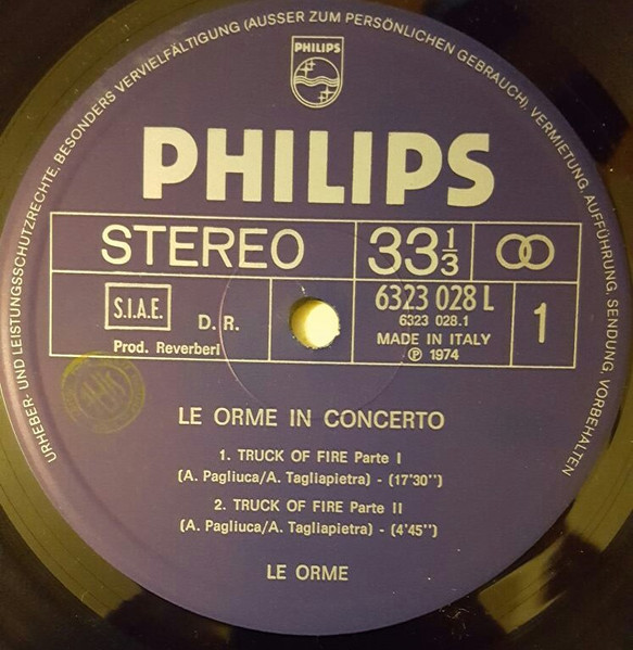 Le Orme - In Concerto | Philips (6323 028 L) - 4