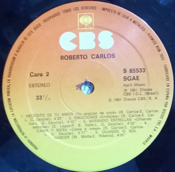 Roberto Carlos - Roberto Carlos | CBS (S 85533) - 4