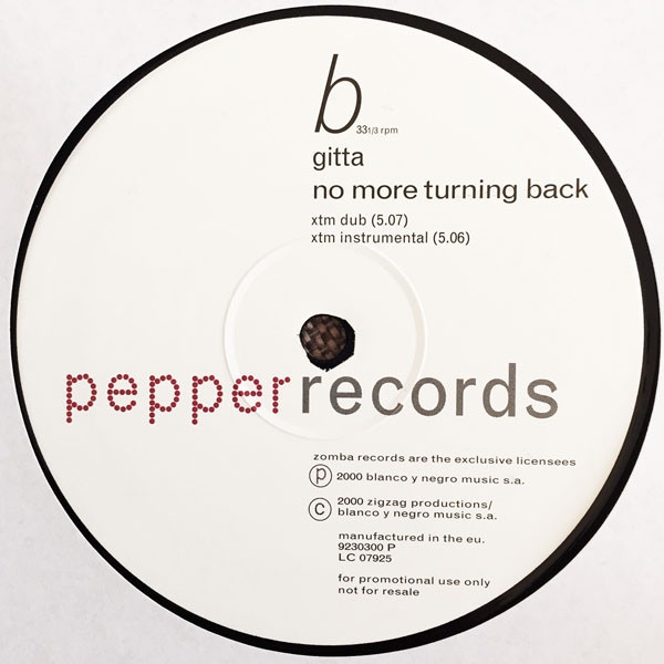 Gitta - No More Turning Back | Pepper Records (9230300P) - 2