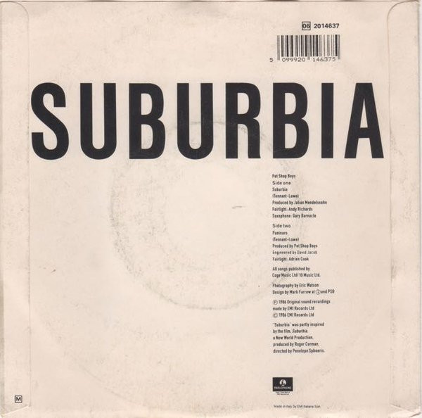 Pet Shop Boys - Suburbia | Parlophone (06 2014637) - 2