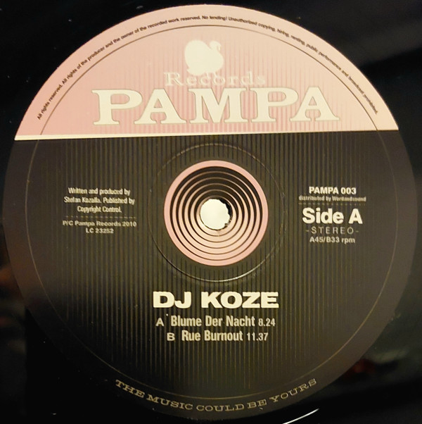DJ Koze - Blume Der Nacht / Rue Burnout | Pampa Records (PAMPA 003) - main DJ Koze - Blume Der Nacht / Rue Burnout | Pampa Records (PAMPA 003) - main