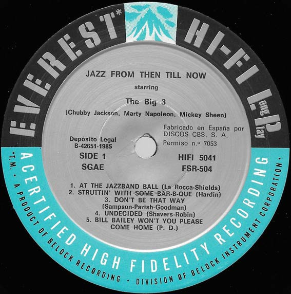 The Big Three - Jazz From Then Till Now | Everest (FSR-504) - 3