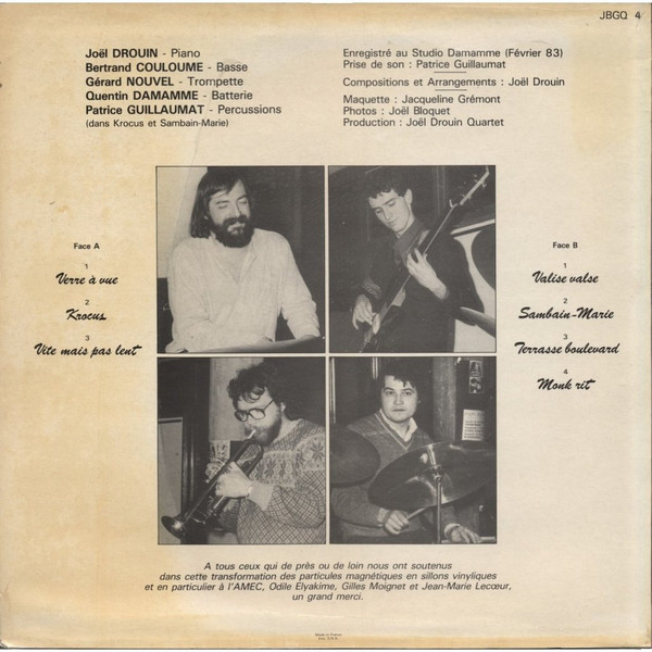 Joël Drouin Quartet - Page De Garde | Not On Label (JBGQ 4) - 2