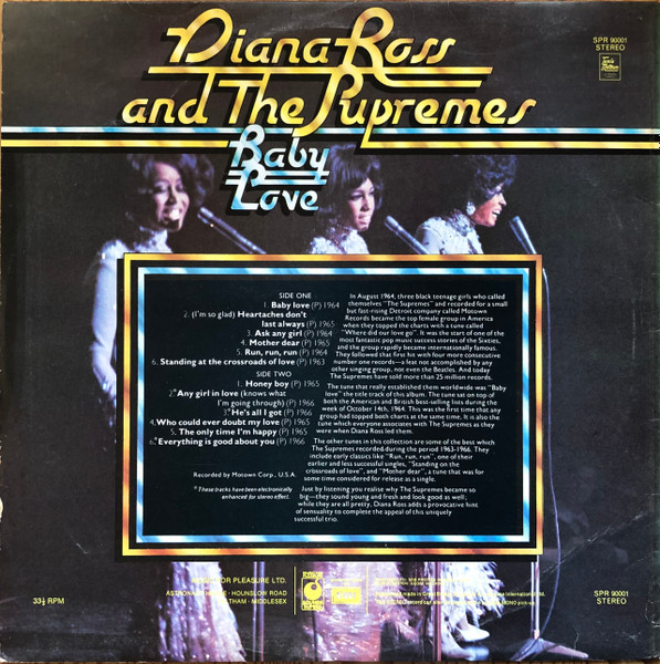 The Supremes - Baby Love | Music For Pleasure (SPR 90001) - 2