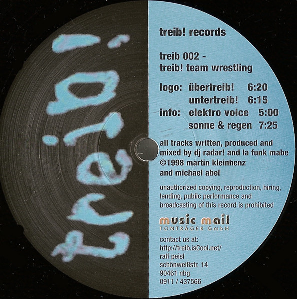DJ Radar! & La Funk Mabe - Team Wrestling | Treib! Records (treib 002) - main