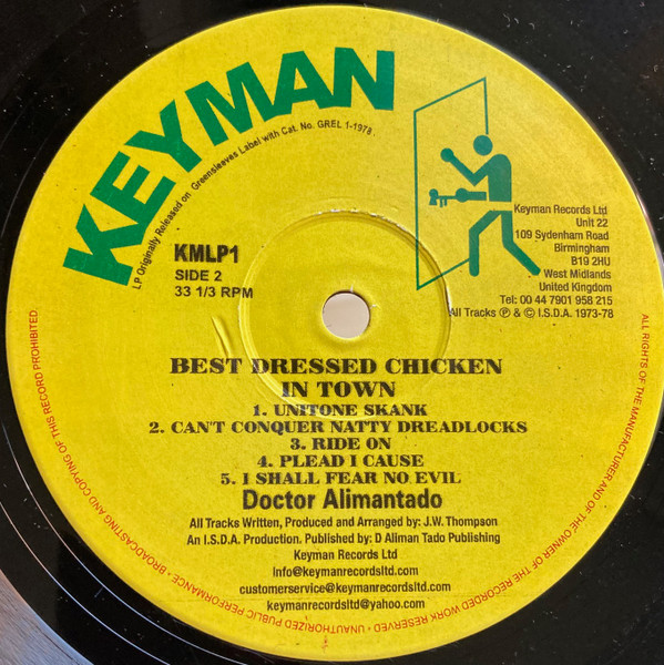 Dr. Alimantado - Best Dressed Chicken In Town | Keyman Records (KMLP 1) - 4
