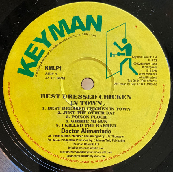 Dr. Alimantado - Best Dressed Chicken In Town | Keyman Records (KMLP 1) - 3