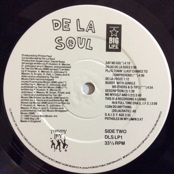 De La Soul - 3 Feet High And Rising | Big Life (DLSLP 1) - 6