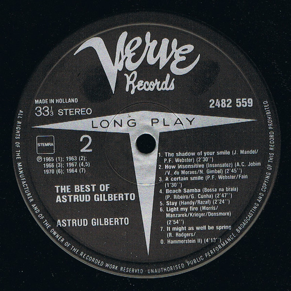 Astrud Gilberto - The Best Of Astrud Gilberto | Verve Records (2482 559) - 4 Astrud Gilberto - The Best Of Astrud Gilberto | Verve Records (2482 559) - 4