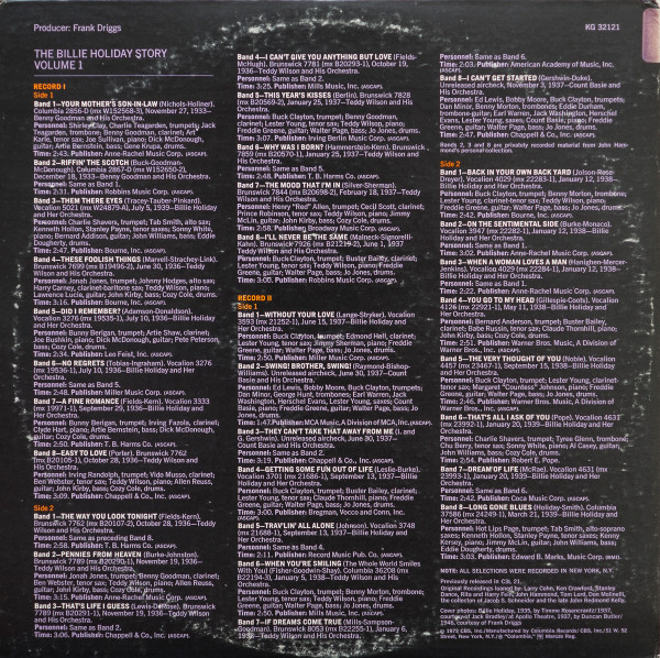 Billie Holiday - The Billie Holiday Story Volume I | Columbia (PG 32121) - 4 Billie Holiday - The Billie Holiday Story Volume I | Columbia (PG 32121) - 4