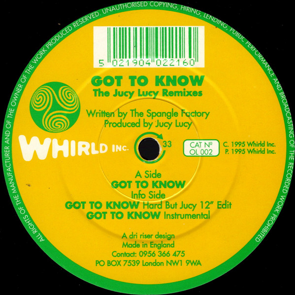 Jucy Lucy - Got To Know | Whirld Inc. Records (OL 002)