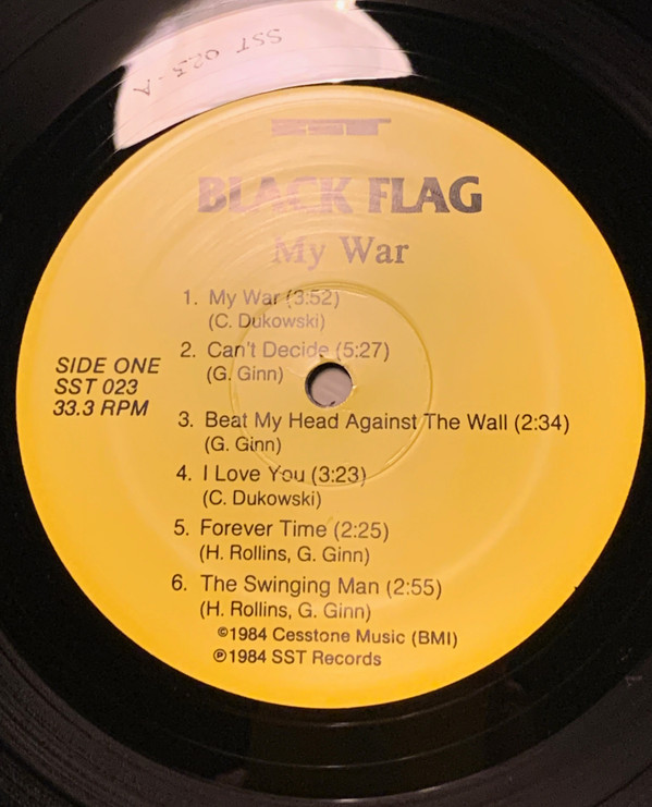 Black Flag - My War | SST Records (SST 023) - 3