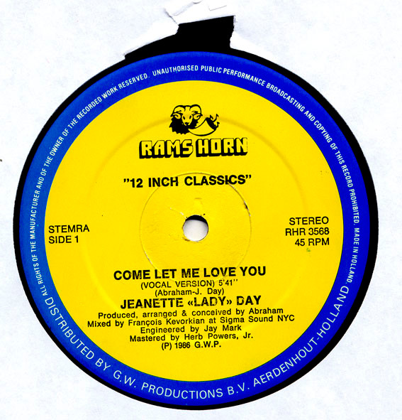 Jeanette "Lady" Day / Starshine - Come Let Me Love You / All I Need Is You | Rams Horn Records (RHR 3568)