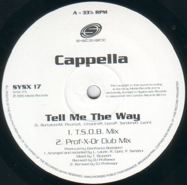 Cappella - Tell Me The Way | Systematic (SYSX 17) - 4