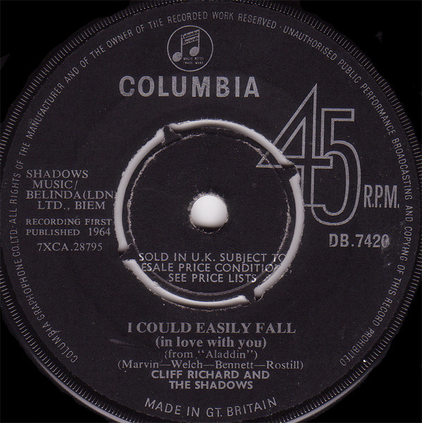 Cliff Richard And The Shadows - I Could Easily Fall (In Love With You) | Columbia (DB.7420)