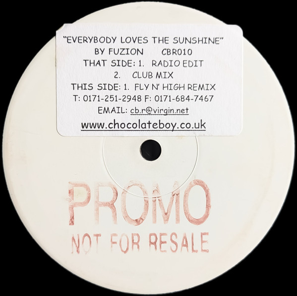 Fuzion - Everybody Loves The Sunshine | Chocolate Boy Recordings (CBR010)
