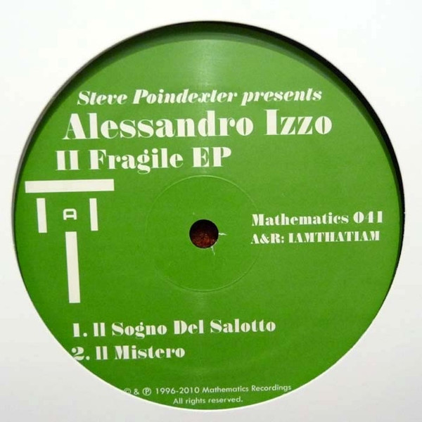 Steve Poindexter Presents Alessandro Izzo - Il Fragile EP | Mathematics Recordings (Mathematics 041) - main